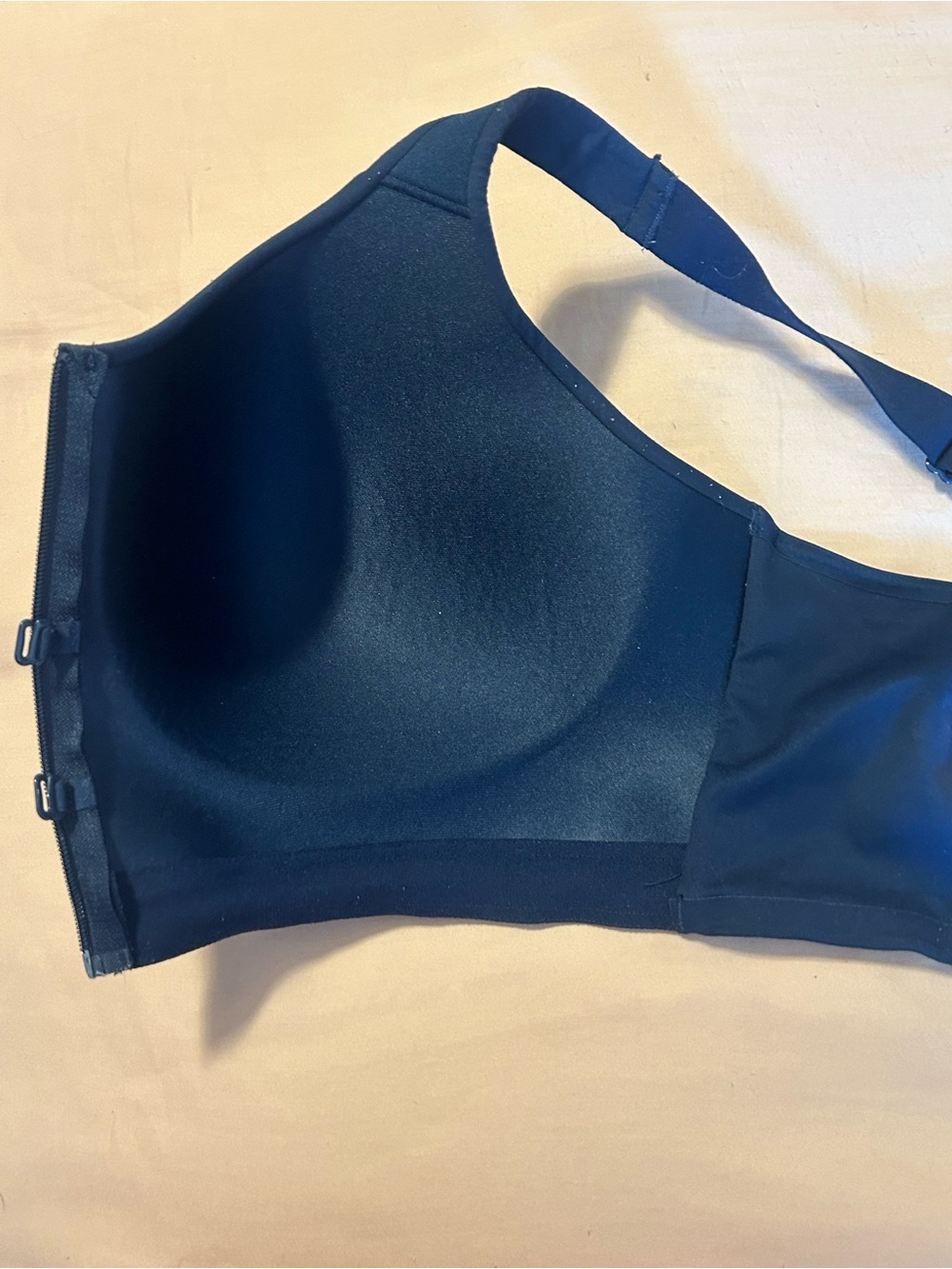 Soma 36G. Front-Zip Navy Sports bra high impact - Picture 5 of 6